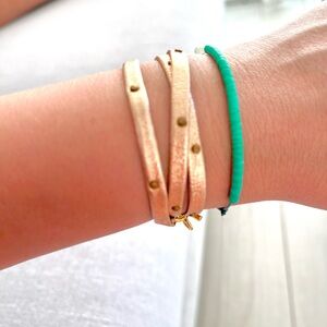 Gotham’s leather wrap bracelet rose gold